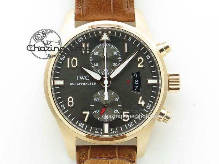 MIROTIME 0522 Pilot Chrono RG 3878 ZF Best Edition Grey Dial On Brown Leather Strap A UrbanChic 7330